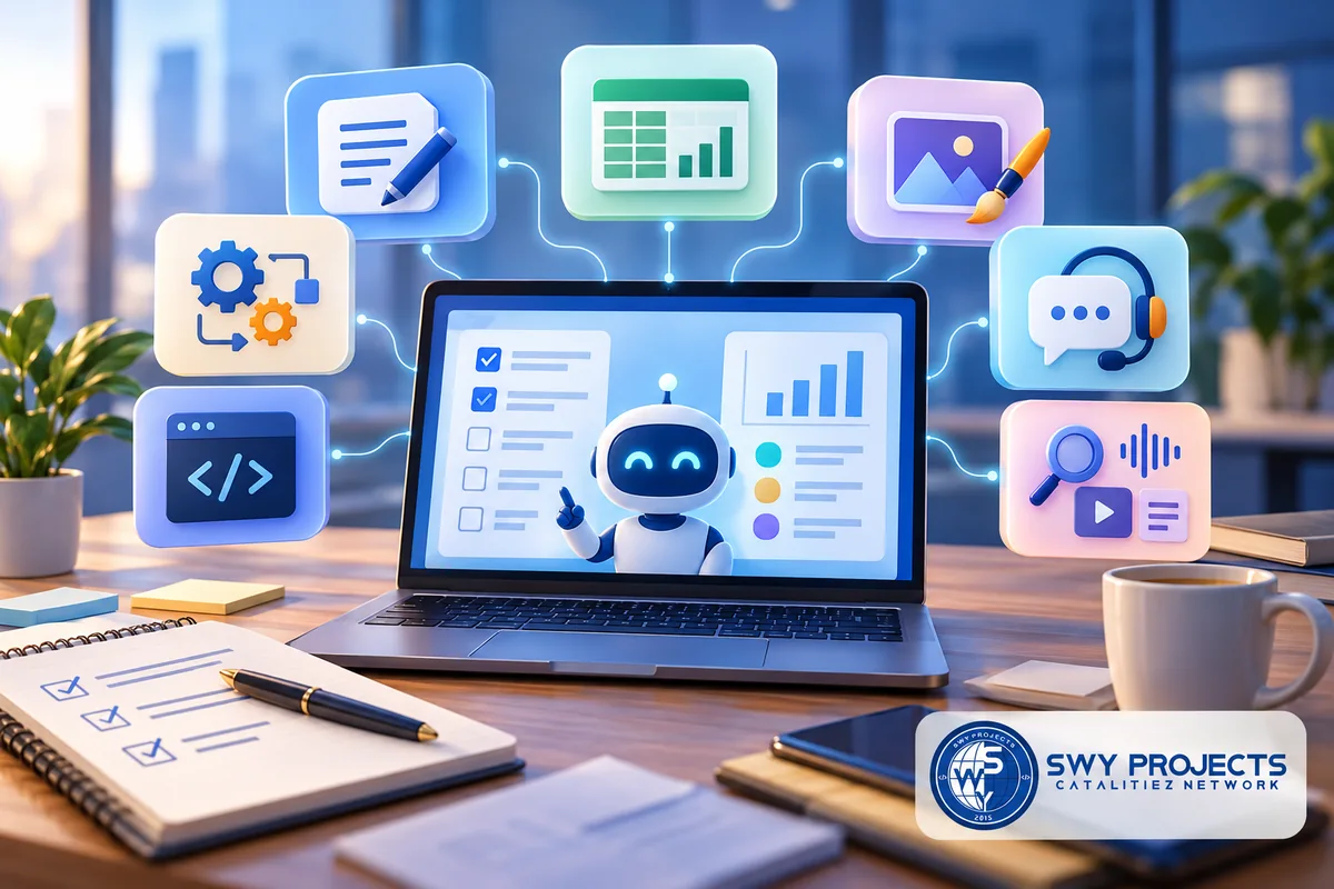 Ilustrasi AI: 15 Contoh AI Tools untuk Bisnis: Cara Memilih dan Menguji di 2026