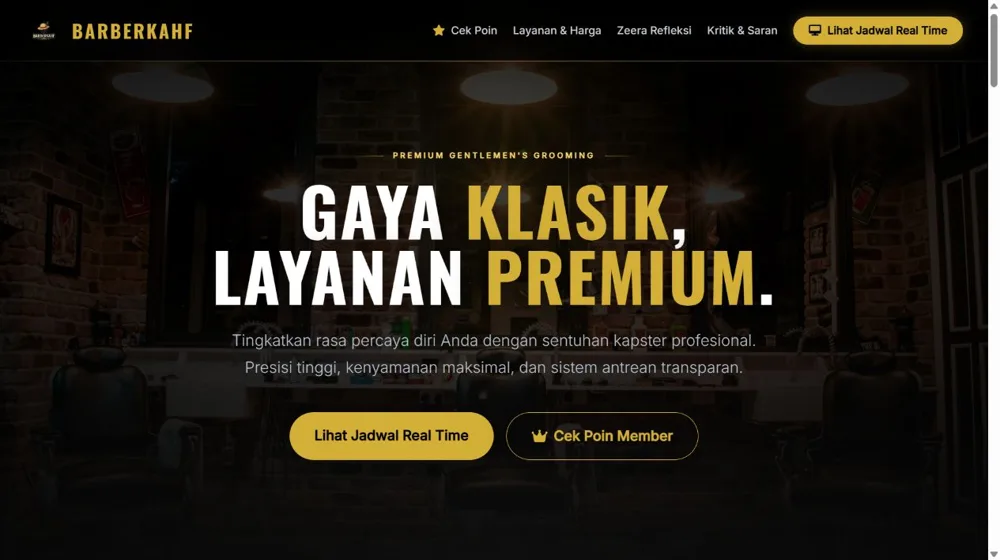 Pratinjau website: BarberKahf